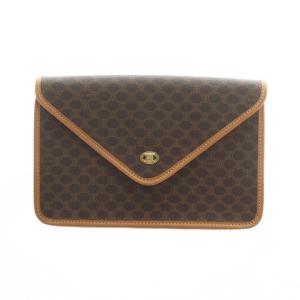 クラッチバッグ マカダム柄 ブラウン