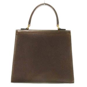 VALENTINO GARAVANI ハンドバッグ レザー 革 ロック ゴールド金具 茶 ブラウン /AO3 GY11
