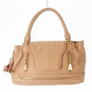 チェリー 2WAY ショルダー バッグ ハンドバッグ レザー 巾着 タッセル ピンク 04-13-86-65