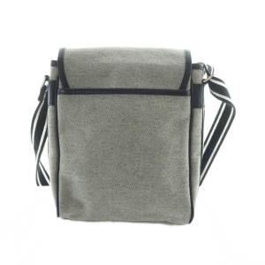 BURBERRY BLACK LABEL ショルダーバッグ 斜めがけ キャンバス レザー ロゴ グレー GY18 /MQ