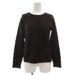 イタリア製 ケーブル ニット セーター プルオーバー ウール 長袖 S 茶 ブラウン /GV GY18