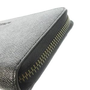 COACH 長財布 ロングウォレット 小銭入れあり ラウンド PVC レザー 革 ロゴ型押し 黒 ブラック F58107