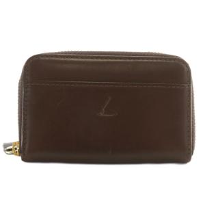 小銭入れ コインケース レザー ラウンドファスナー ロゴ 茶色 ブラウン /XZ GY18