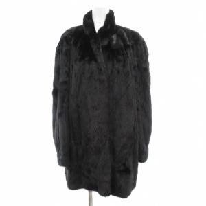 銀サガ ファーコート 毛皮 ミンク スタンドカラー 13 黒 ブラック /JS GY18
