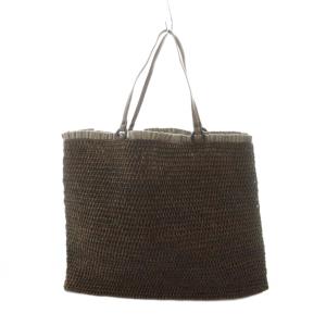 JAMIN PUECH かごバッグ トートバッグ 茶 ブラウン 刺繍 ロゴ 総柄 /MQ GY11