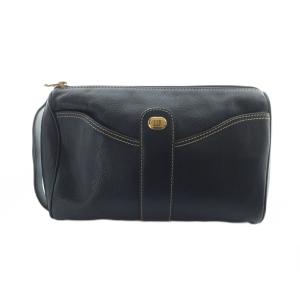 クラッチバッグ セカンドバッグ レザー ロゴ 黒 ブラック GY11 /MQ