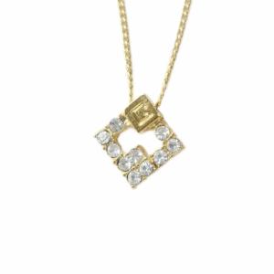 ネックレス アクセサリー ペンダント ロゴ ラインストーン ゴールド色 GY18 /MQ
