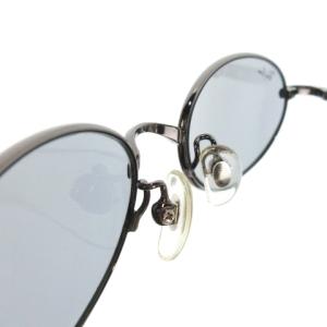 Ray-Ban サングラス メタルフレーム オーバル ロゴ 49 19 130 ガンメタ ブルーカラーレンズ RB3150