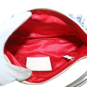 COACH ハンドバッグ ショルダー 2WAY キャンバス レザー チェック柄 シグネチャー 総柄 白 ホワイト 青