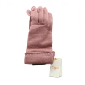 タグ付き 手袋 グローブ カシミヤ ニット ロゴ 刺繍 紫 パープル GY42 /MQ OH