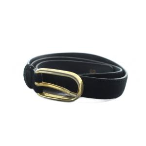 ベルト スエード ゴールド金具 ロゴ 65 黒 ブラック GY42 /MQ OH