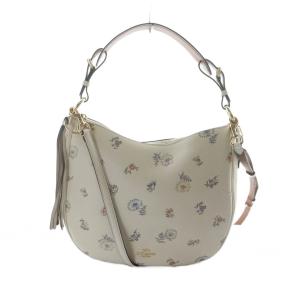 トートバッグ ショルダーバッグ 2WAY ロゴ PVC レザー 総柄 花柄 白 ホワイト 72492 GY18