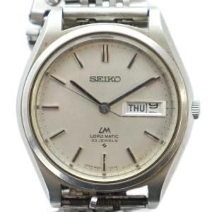 ジャンク品 LORD MATIC ロードマチック 腕時計 ウォッチ 自動巻き ロゴ カレンダー付き シルバーカラー
