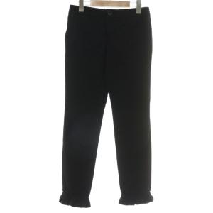 パンツ スラックス 裾フリル 36 S 黒 ブラック /XZ GY17