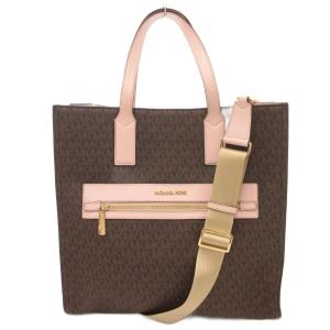 ハンドバッグ ショルダー 2WAY レザー MKモノグラム 茶 ブラウン ピンク /AE GY18
