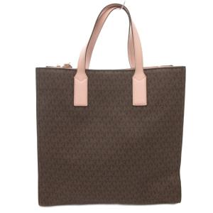 MICHAEL KORS ハンドバッグ ショルダー 2WAY レザー MKモノグラム 茶 ブラウン ピンク /AE GY18