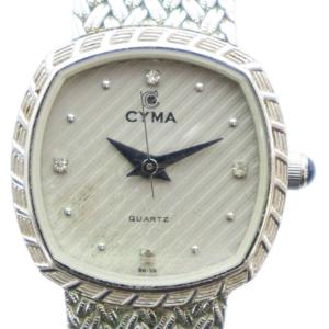 616S 腕時計 ウォッチ クォーツ スクエア ロゴ ラインストーン シルバー色 GY18 /MQ