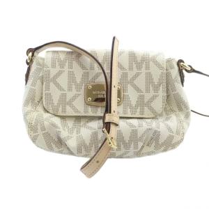 ショルダーバッグ タグ付き 斜めがけ PVC レザー ロゴ 総柄 白 ホワイト GY18 /MQ