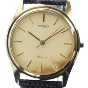 Dolce ドルチェ 7741-6020 腕時計 ウォッチ クォーツ レザーベルト ロゴ ゴールドカラー