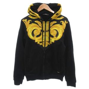 ジップアップパーカー メデューサ S ブラック イエロー