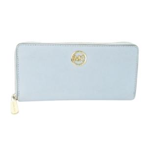 長財布 ロングウォレット 小銭入れあり レザー 革 ロゴ ゴールド金具 青 ブルー /AO26 GY18