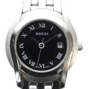 5500L 腕時計 クォーツ 黒文字盤 デイト シルバーカラー