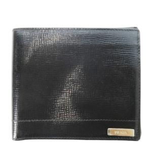 二つ折り財布 ウォレット 小銭入れあり レザー 革 ロゴプレート 黒 ブラック /CK27 GY18