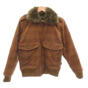 00s フライトジャケット フェイクファー コーデュロイ M 茶 ブラウン /JS GY18