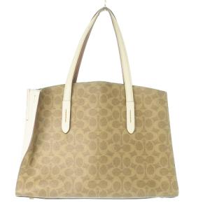 COACH トートバッグ PVC レザー シグネチャー ロゴ チャーム 茶 ブラウン 31210 /AO23 GY18