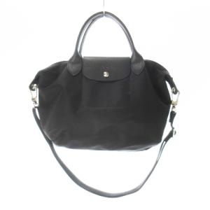 ル プリアージュ ハンドバッグ 2way ショルダーバッグ ナイロン レザー 革 ロゴ型押し 黒 ブラック