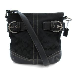 ショルダーバッグ キャンバス レザー シグネチャー F03574 黒 ブラック /JS GY18