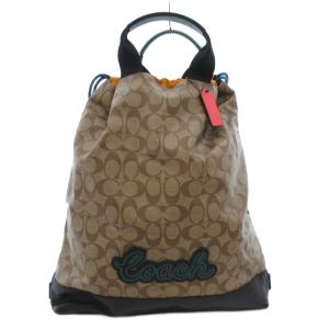 F72929 ナップサック リュックサック PVC シグネチャー ロゴ 茶 ブラウン /JS GY18