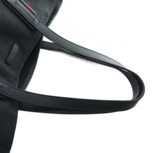GUCCI トートバッグ レザー GGキャンバス ブラック
