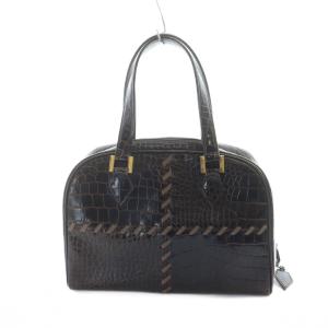 YVES SAINT LAURENT ヴィンテージ ミニ ボストンバッグ クロコ型押し