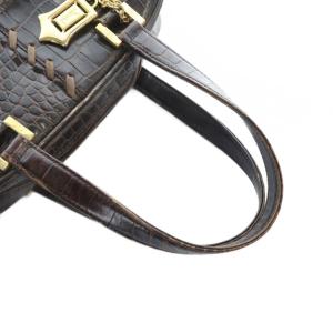 YVES SAINT LAURENT ヴィンテージ ミニ ボストンバッグ クロコ型押し