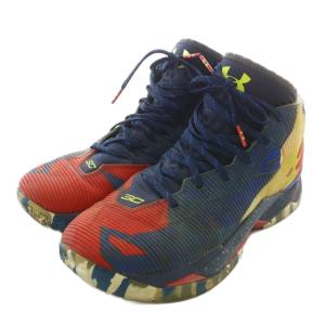 UNDER ARMOUR UNDERARMOUR スニーカー ハイカット ロゴ US10 28cm 紺 ネイビー 赤 レッド 1274425-402 /XZ