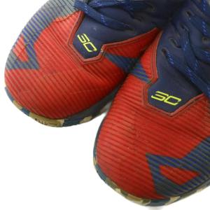 UNDER ARMOUR UNDERARMOUR スニーカー ハイカット ロゴ US10 28cm 紺 ネイビー 赤 レッド 1274425-402 /XZ