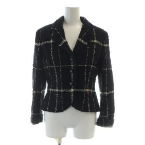 テーラードジャケット 長袖 総裏地 ロゴ シングル モヘア 黒 ブラック GY18 /MQ