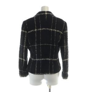 MOSCHINO テーラードジャケット 長袖 総裏地 ロゴ シングル モヘア 黒 ブラック GY18 /MQ