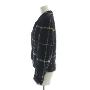 MOSCHINO テーラードジャケット 長袖 総裏地 ロゴ シングル モヘア 黒 ブラック GY18 /MQ