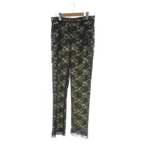 レースパンツ ジップフライ 総柄 ロゴ 42 L 黒 ブラック GY18 /MQ