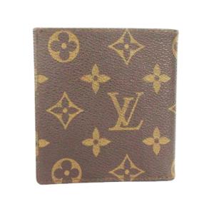 LOUIS VUITTON 二つ折り財布 ウォレット 小銭入れなし お札入れ レザー PVC モノグラム ロゴ 茶 ブラウン /MN5