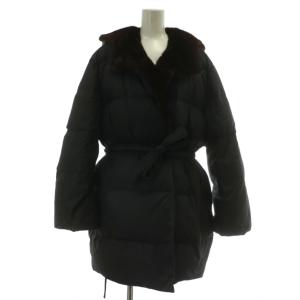 ダウンコート ミンクファー 40 ネイビー