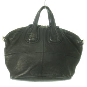 ハンドバッグ レザー 革 型押しロゴ 黒 ブラック /AO12 GY18