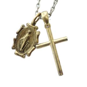 ネックレス アクセサリー ペンダント ロゴ 十字架 ゴールド色 GY18 /MQ