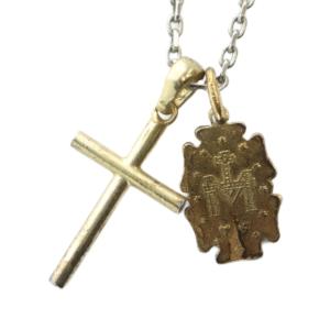 DOLCE&GABBANA ネックレス アクセサリー ペンダント ロゴ 十字架 ゴールド色 GY18 /MQ