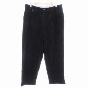 コーデュロイパンツ スラックス XL スリムテーパード タック 紺 ネイビー /AE GY18