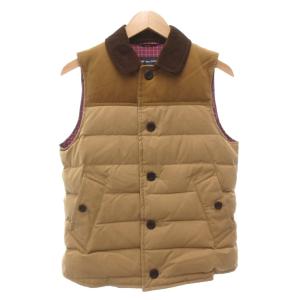 AD2016 ベスト 中綿 バイカラー コーデュロイ襟 XS ベージュ /AE GY18