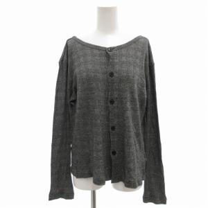 カーディガン 2 カットソー グレンチェック 総柄 長袖 グレー /AE GY18