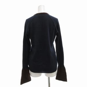 Y's ヨウジヤマモト 美品 ニット セーター 長袖 クルーネック ラグランスリーブ バイカラー 紺 ネイビー